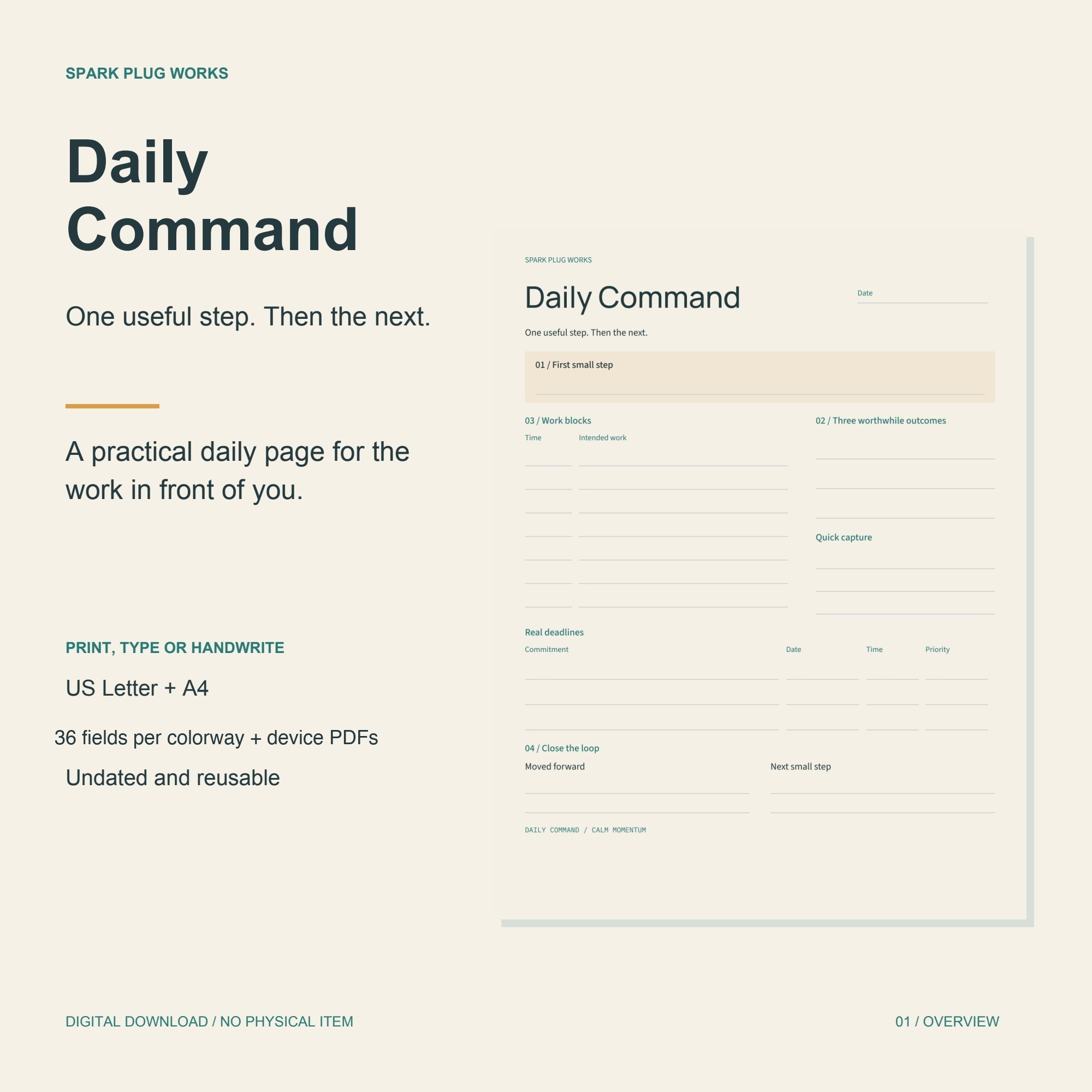 Preview of the Daily Command digital planner
